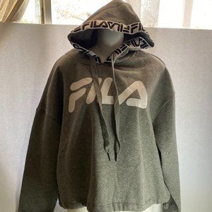 Fila Women's Cropped Gray Hoodie size XL